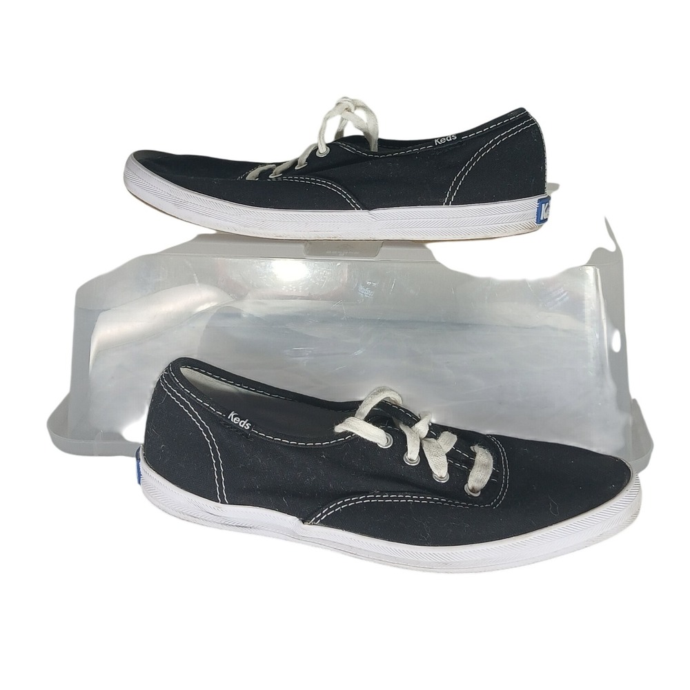 Keds‎ Black Canvas Lace Up Low Top Sneakers Shoes Womens US 6 UK 3.5 EUR 36